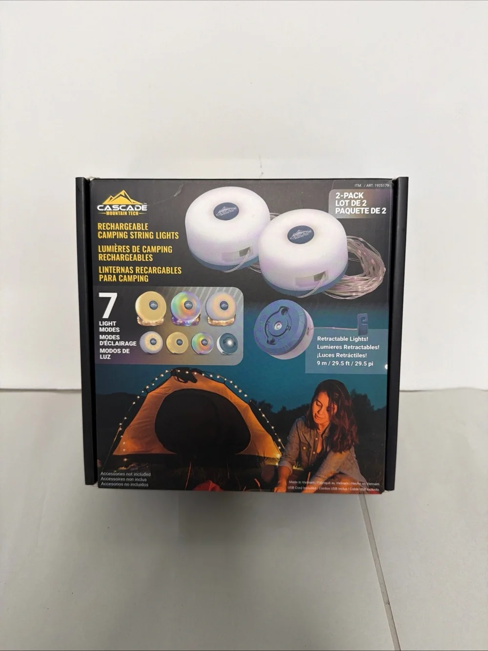 Cascade Rechargeable Camping String Lights - White (2-Pack)
